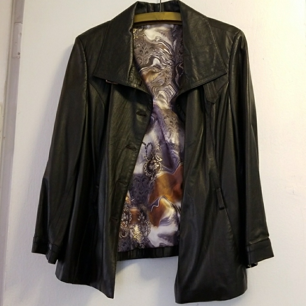 Black leather jacket